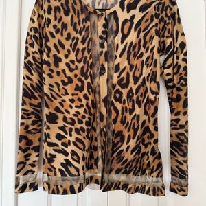 Escada Leopard Print Cardigan - Brown and Black